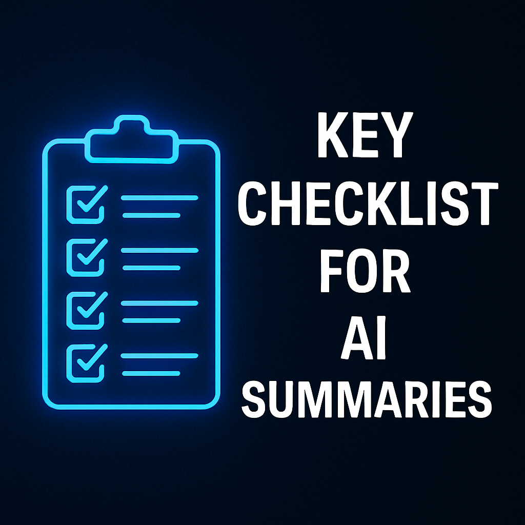 AI-Generated Summary Assessment Checklist