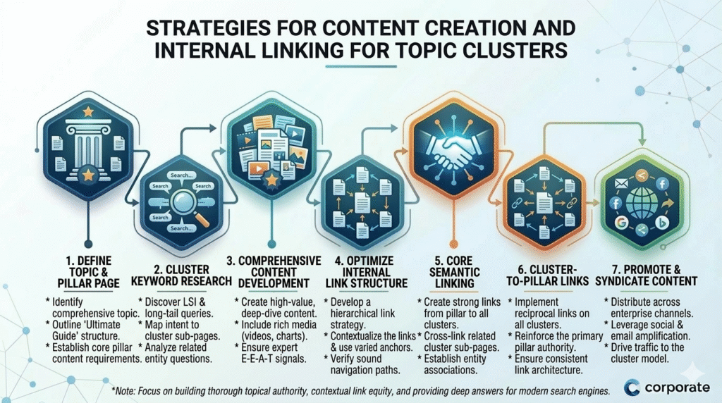 Content Creation and Internal Linking for Topic Clusters
