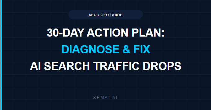 SEMAI 30-day action plan to diagnose and fix AI search traffic drops