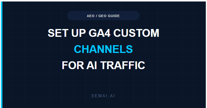 SEMAI guide on setting up GA4 custom channel groups to track AI search traffic